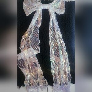 Curried Myrrh Sequin Bow extra long,sparkly,shiny